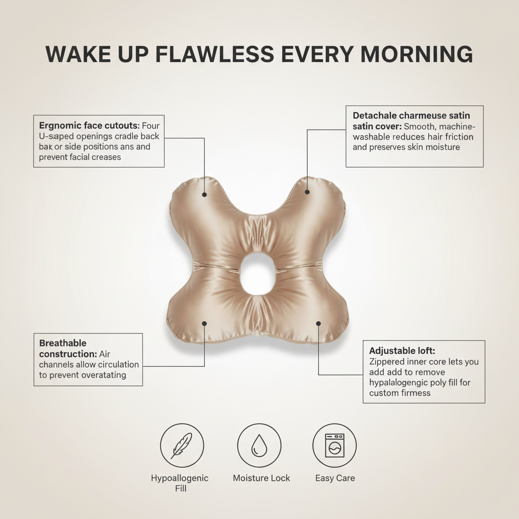 COFORMPARIS Face Pillow Cloud + FREE Satin Pillowcase